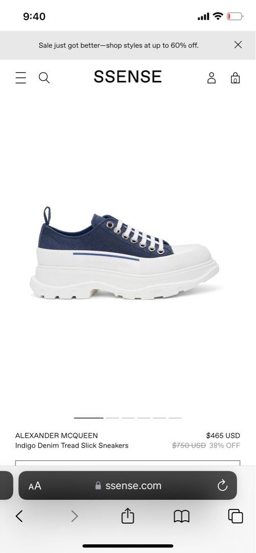 Alexander McQueen Tread Slick Denim canvas size 35 EU Women s