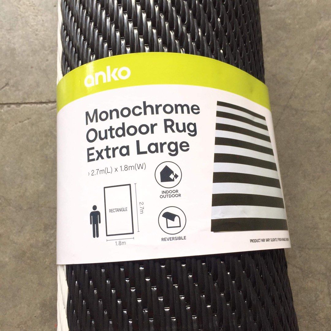 ANKO Monochrome Outdoor Rug Extra Large, Furniture & Home Living, Home