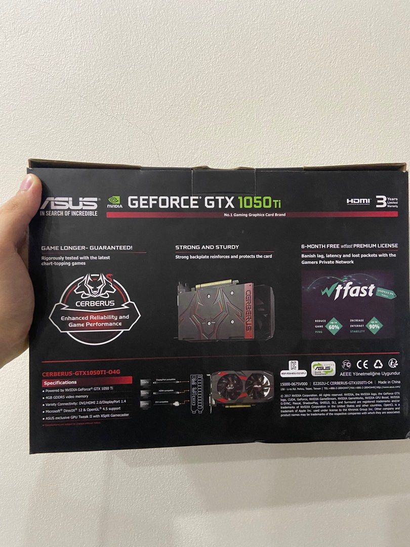ASUS Cerberus GeForce GTX 1050 Ti OC Edition 4GB GDDR5 Computers