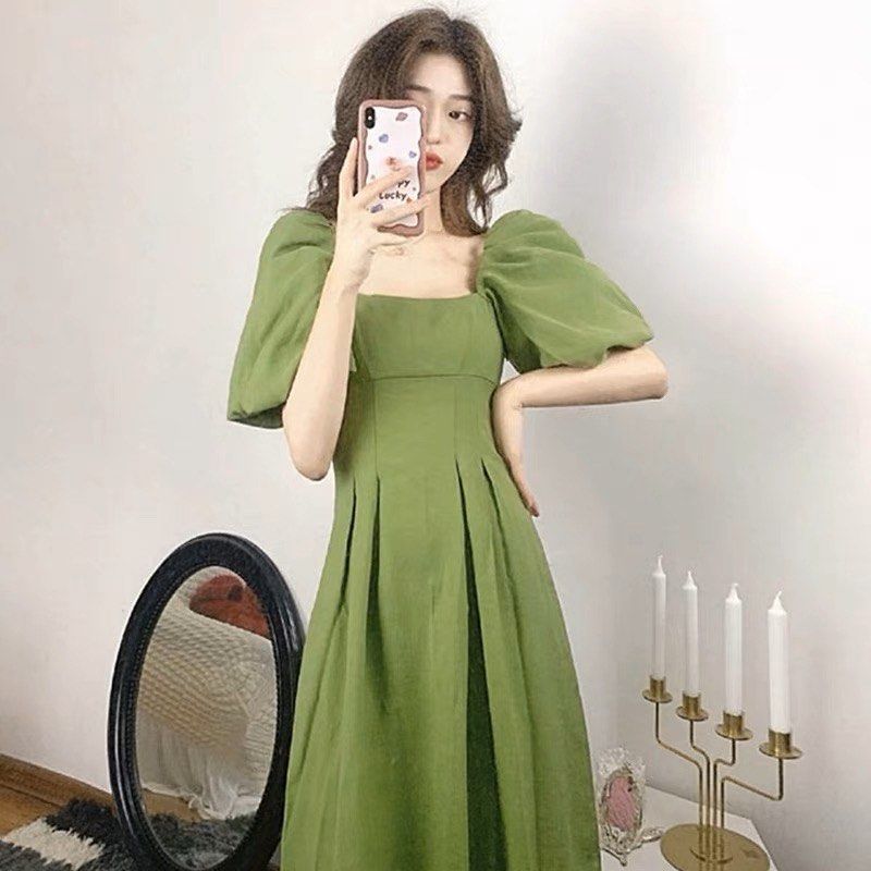 Green Avocado Patttern Print Dress main image 0