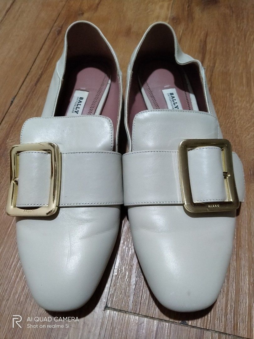 BALLY JANELLE WHITE LEATHER ORIGINAL PRELOVED SHOES, Women's Fashion ...