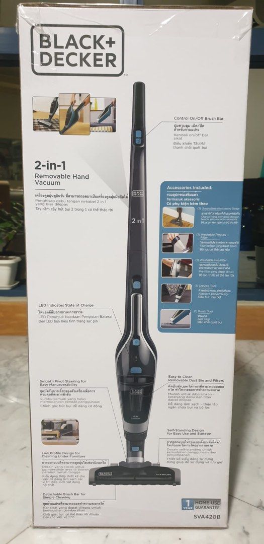 Black + Decker 2 in 1 Cordless Stick Vacuum, TV & Home Appliances