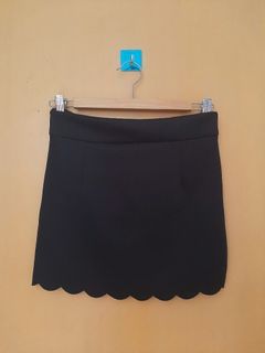 Black A-line Plain Skirt