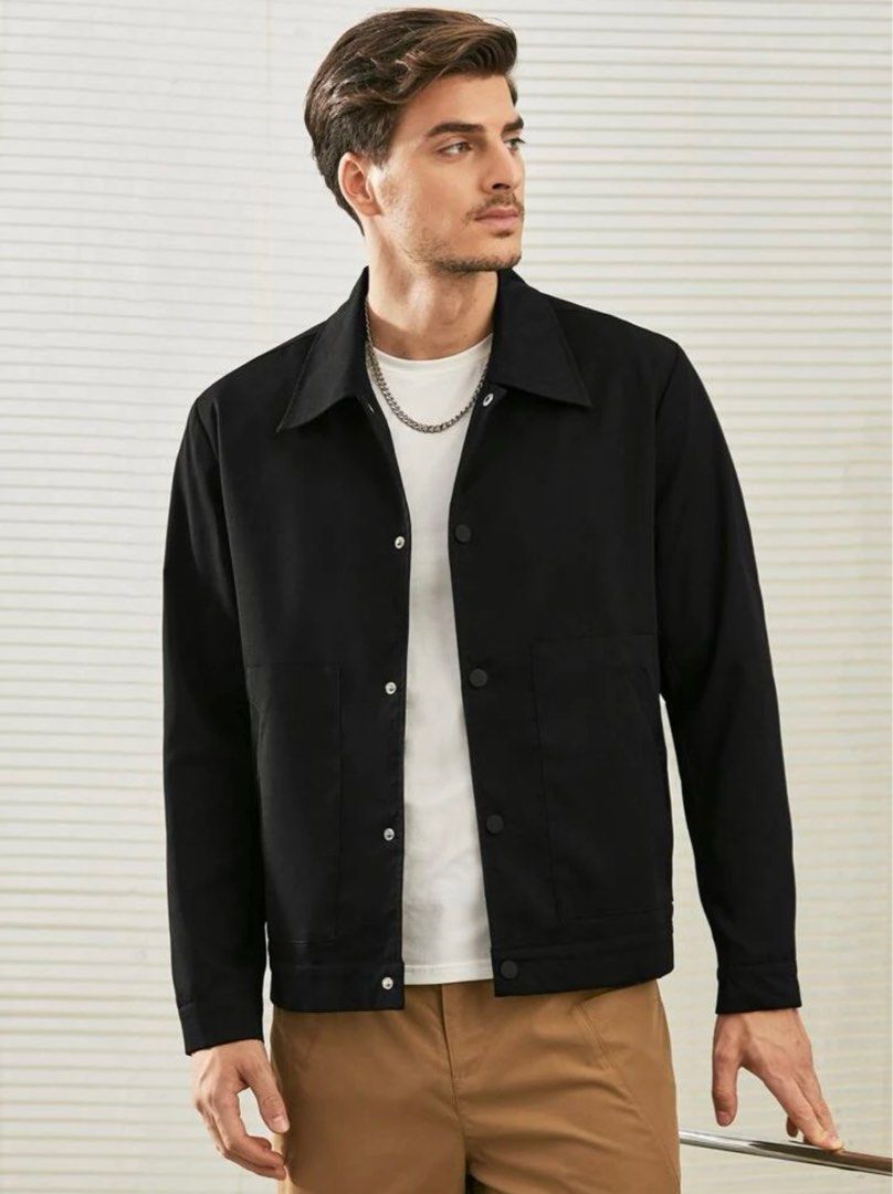 Black jacket with buttons sale
