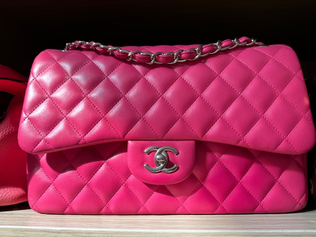 Chanel Jumbo Hot Pink Classic Flap (Lowest Price!), Luxury, Bags & Wallets  on Carousell