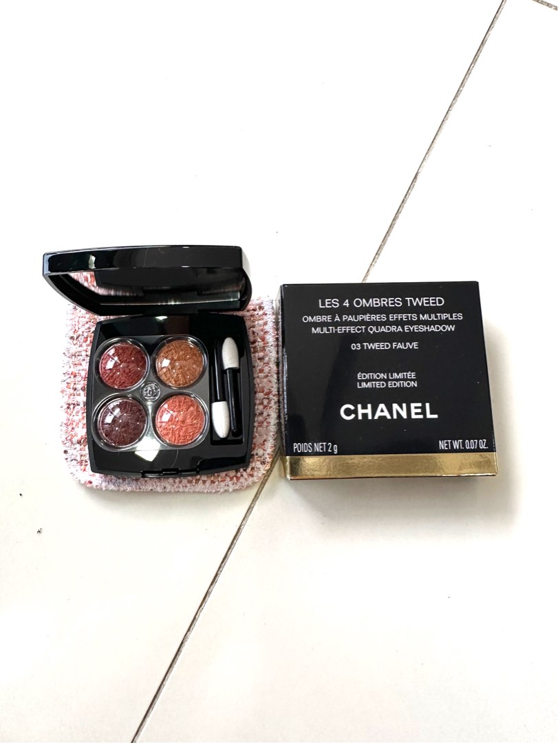 CHANEL TWEED makeup collection, All 4 Tweed palettes in natural light