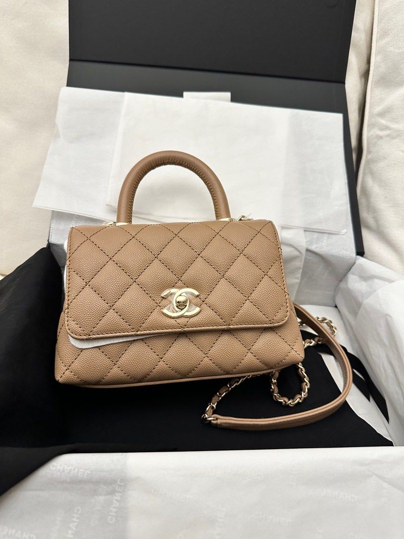 Chanel Mini Coco Handle in Caviar Leather, Luxury, Bags & Wallets on  Carousell