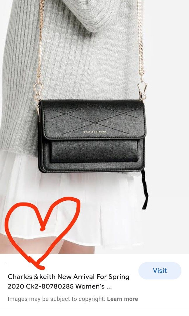 CHARLES & KEITH CHAIN SLING BAG, Women's Fashion, Bags & Wallets