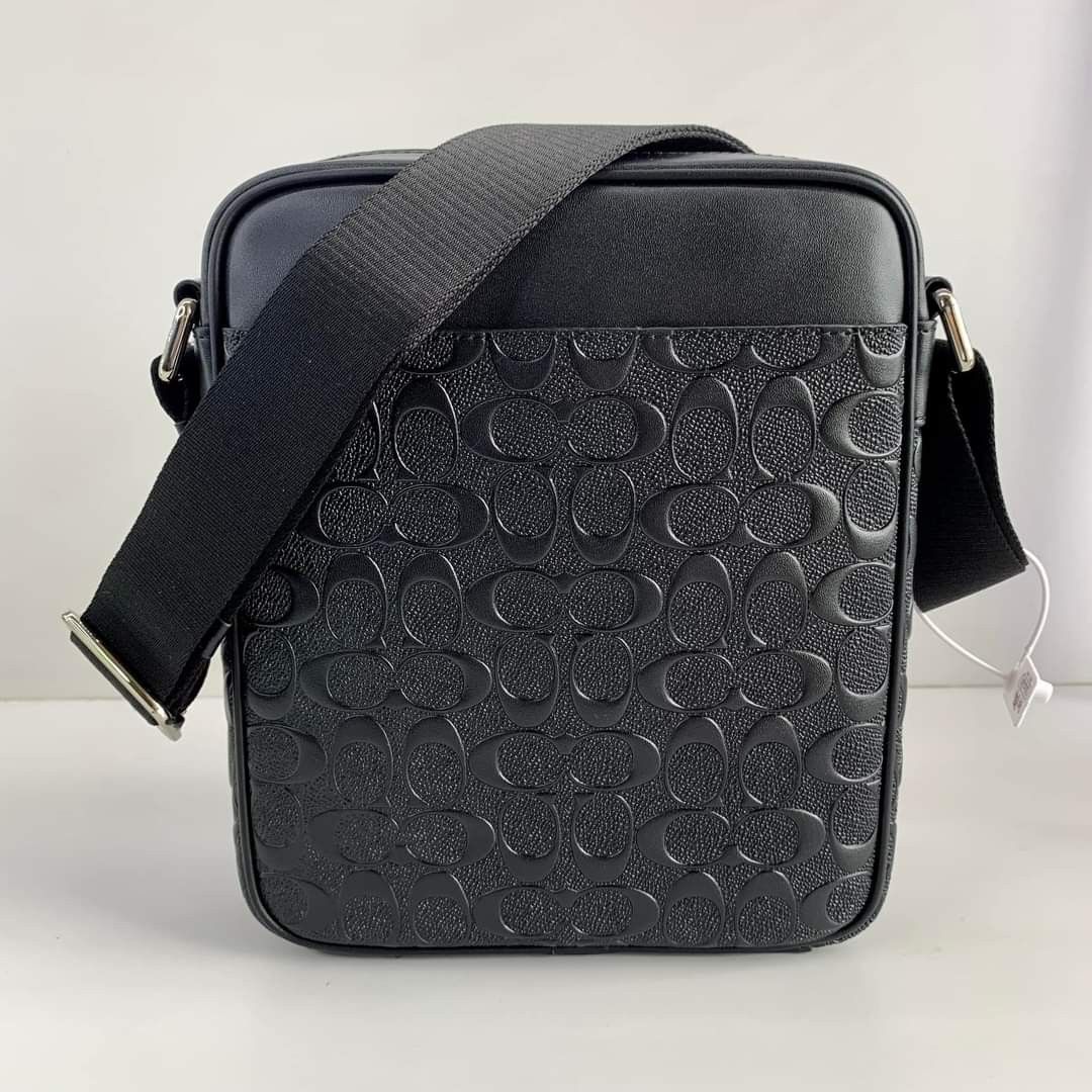 CHARLES FLIGHT BAG IN SIGNATURE CROSSGRAIN LEATHER COACH F11741 Men s Fashion Bags Sling Bags on Carousell