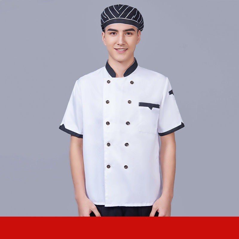 Chef Uniform Chef Assistant Clothes Short Sleeve White Shirt Chef