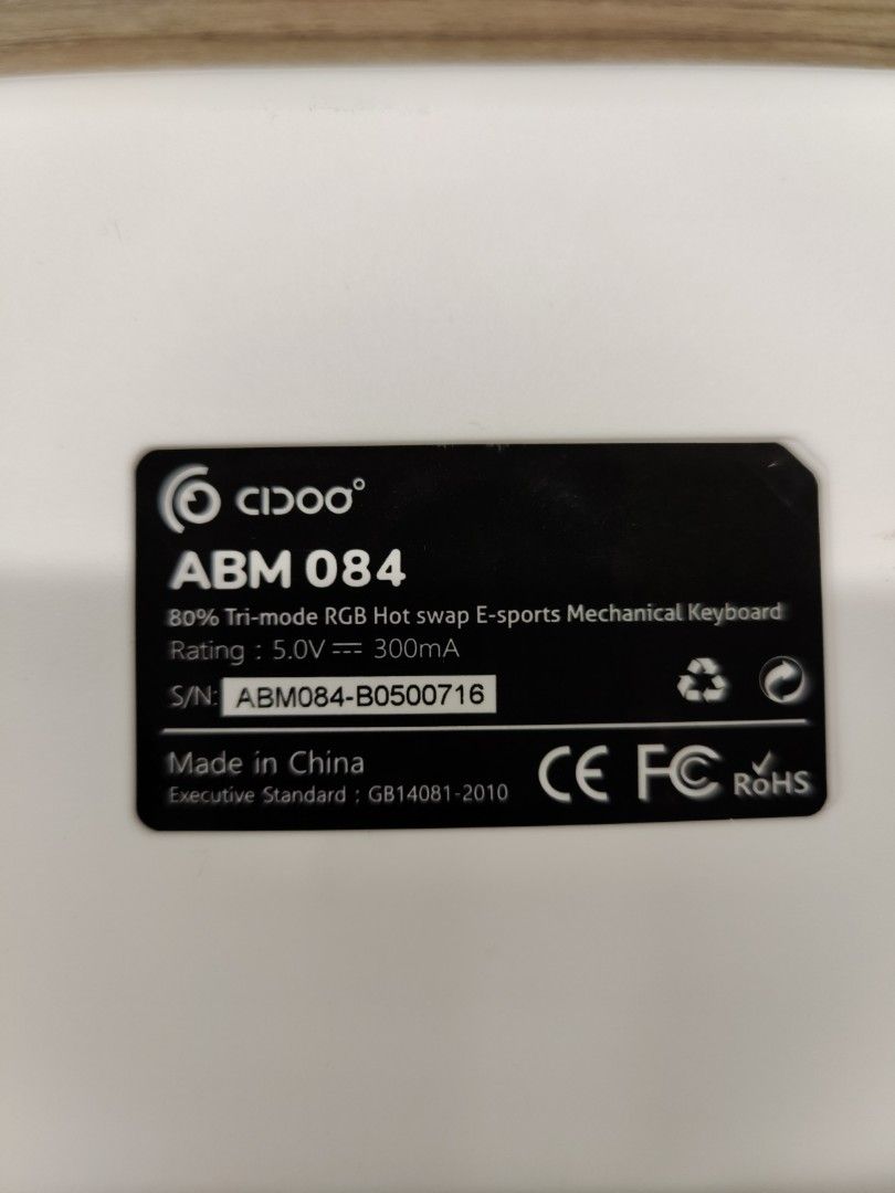 CIDOO ABM084 TKL Hot Swap RGB 2.4Ghz/Bluetooth 5.0/Wired Mechanical