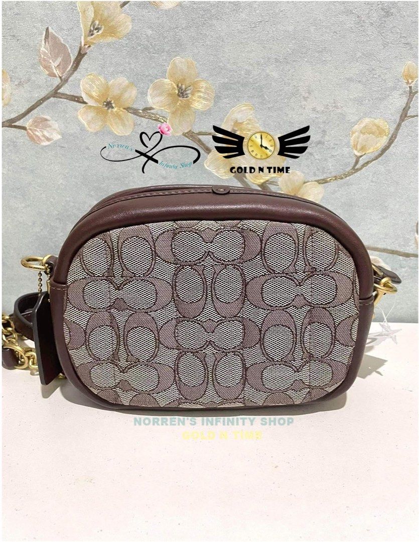 Coach Small Camera Bag In Signature Jacquard With Quilting, Luxury