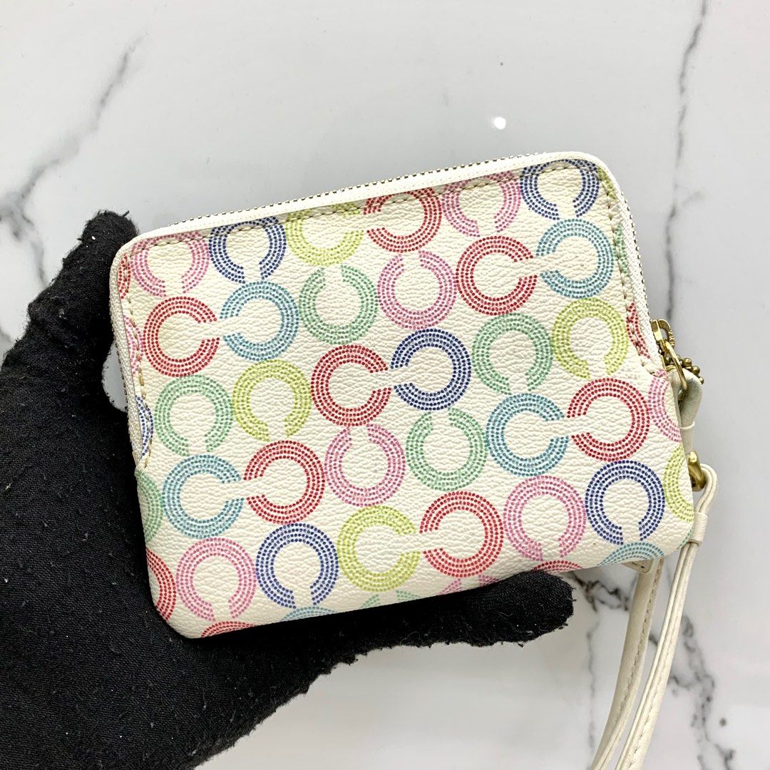 White coach purse with colored c's on sale
