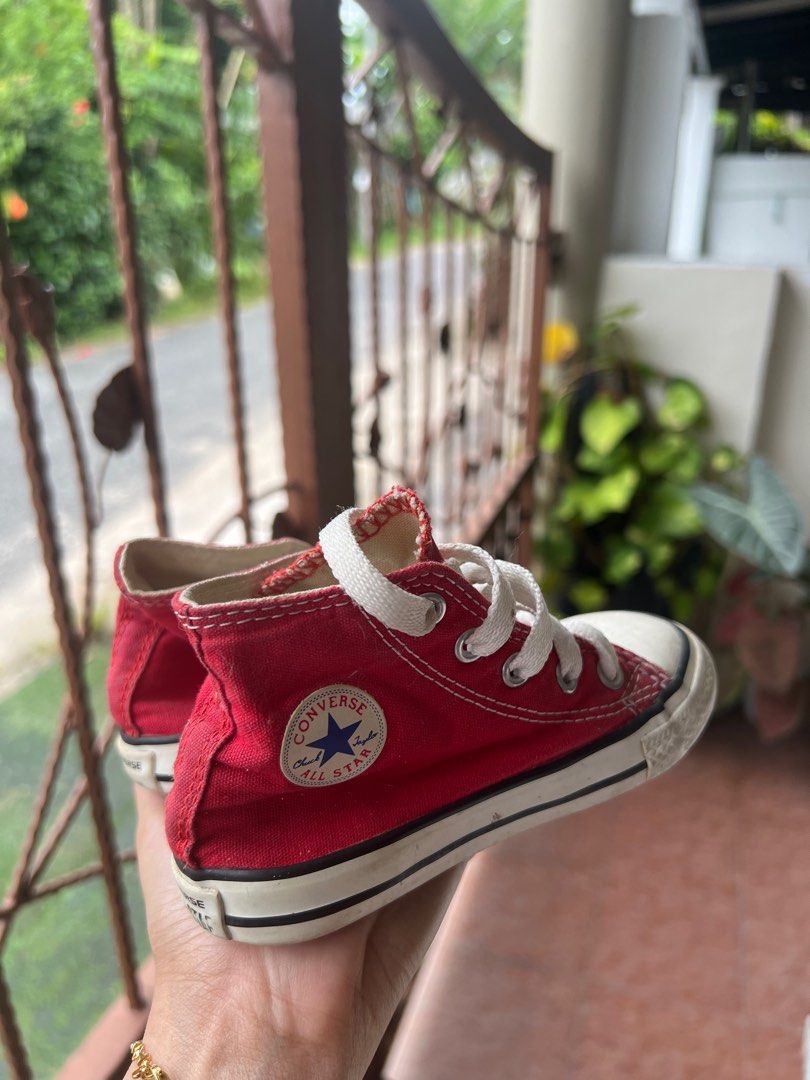 Kids red converse high tops shop