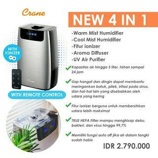 Crane 4 in 1 true HEPA Filter Purifier Humidifier UV not vacuum cleaner Kurumi
