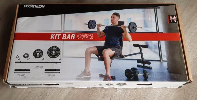 Decathlon olympic bar best sale