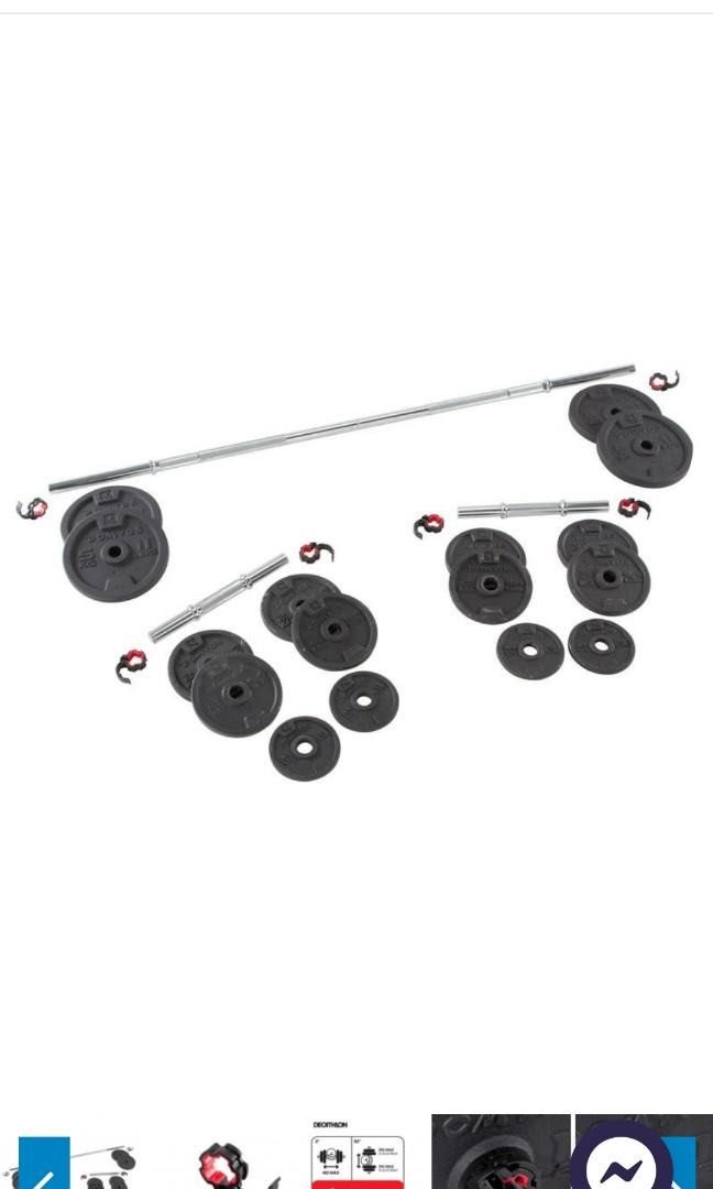 Decathlon Kit Bar 50kg, Sports Equipment, Exercise & Fitness, Weights & Dumbbells on Carousell