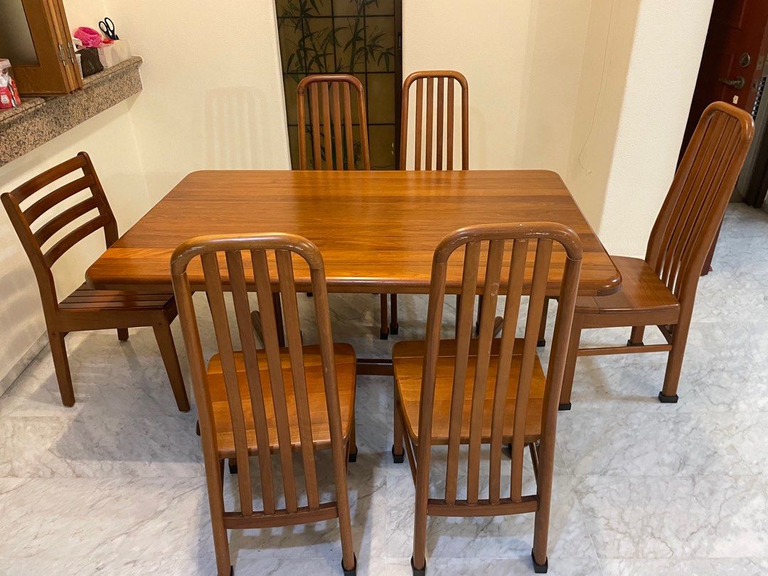 Teak Dining Table for 68 pax, Furniture & Home Living, Furniture