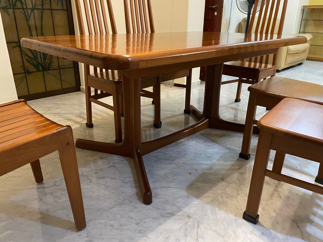 Teak Dining Table for 68 pax, Furniture & Home Living, Furniture