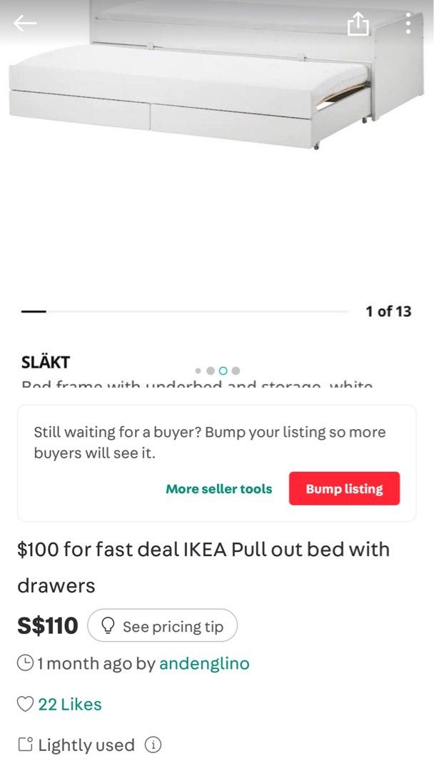 FAST DEAL Ikea bed, Furniture & Home Living, Furniture, Bed Frames