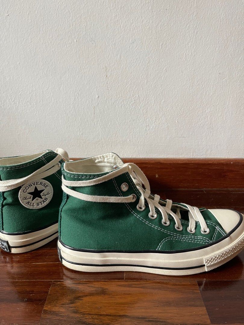 Forest green store converse high tops