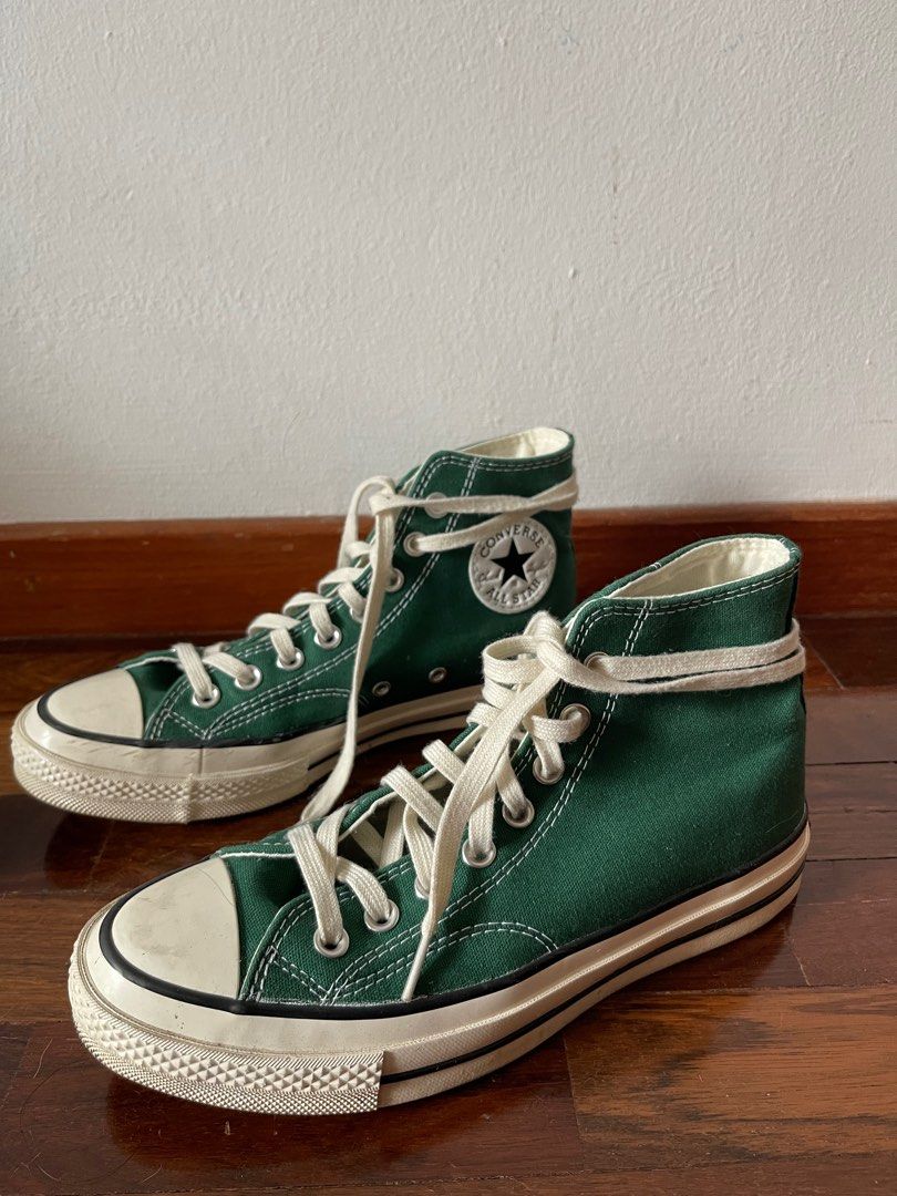 Forest green store converse high tops