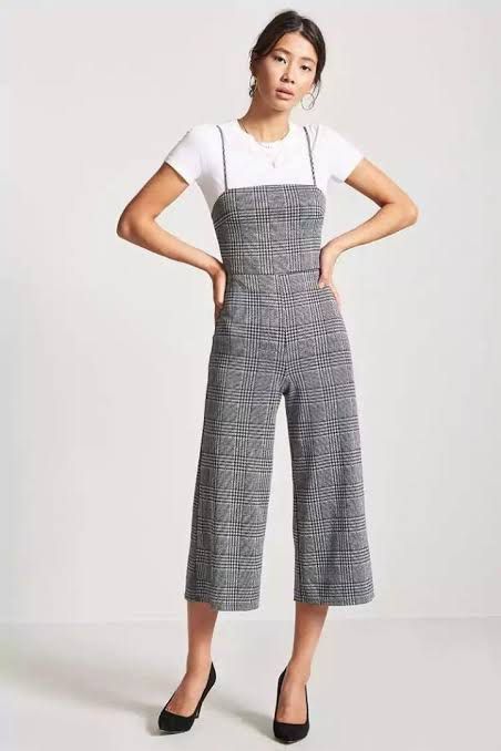 Forever 21 plaid jumpsuit Women s Fashion Dresses Sets