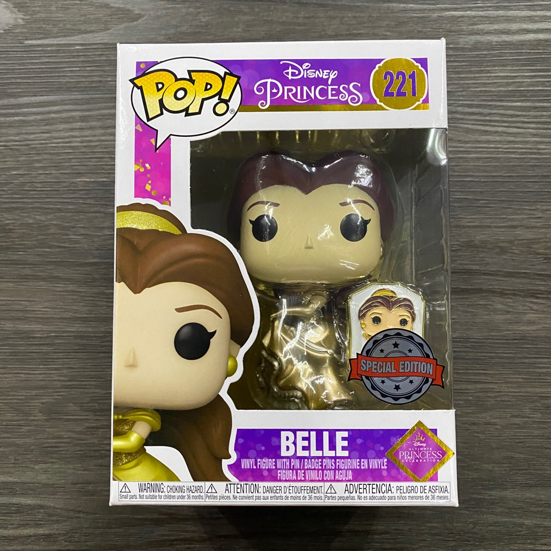 Figurine Pop! Disney Princess - Belle (Gold) with pin - N° 221 - Funko