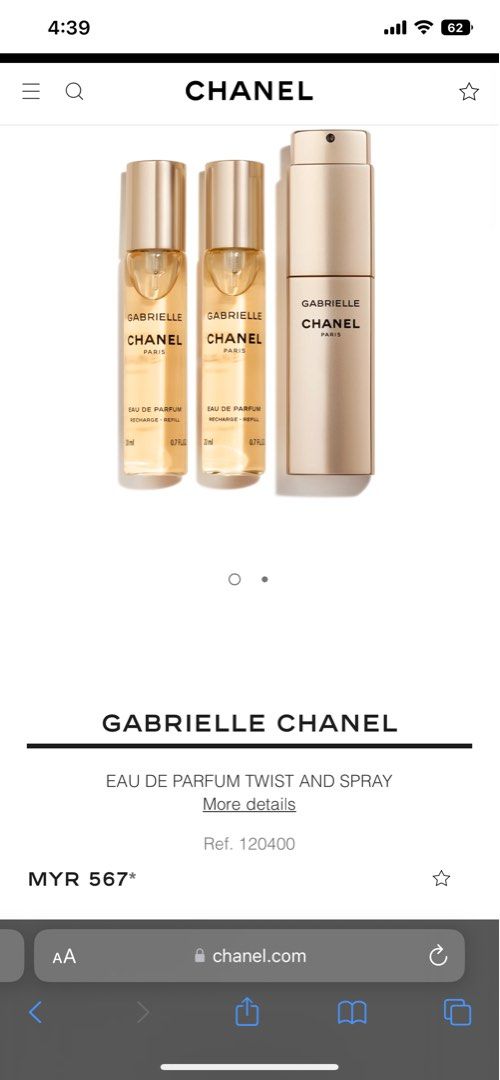 Gabrielle Chanel EAU DE PARFUM TWIST, Beauty & Personal Care, Fragrance &  Deodorants on Carousell