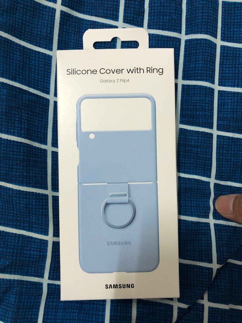 Galaxy Z Flip 4 silicone case blue, Mobile Phones & Gadgets, Mobile