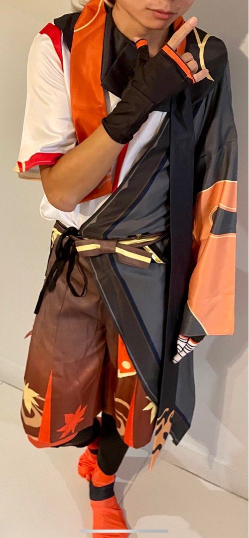 Genshin impact kazuha cosplay set clothes, Men's Fashion, Tops & Sets, Sets & Coordinates on