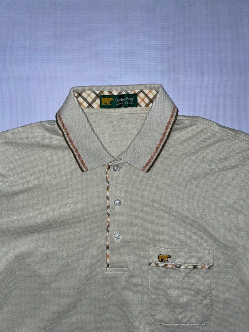 Golden Bear (Jack Nicklaus) Polo Shirt - Light Biege, Men's Fashion ...