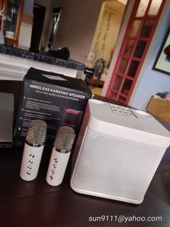 Good as new Wireless Bluetooth Karaoke with 2 wireless microphone