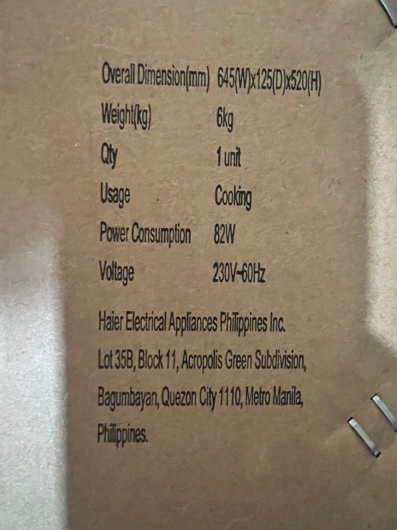 HAIER Range Hood HRHTD60AB, TV & Home Appliances, Kitchen Appliances