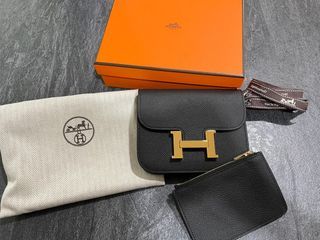 Hermes Constance Slim Wallet Waist Belt Bag Biscuit Gold Hardware