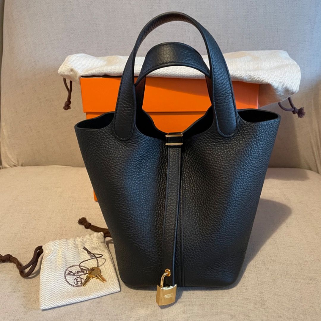 Hermes Picotin 18 Black GHW, Luxury, Bags & Wallets on Carousell
