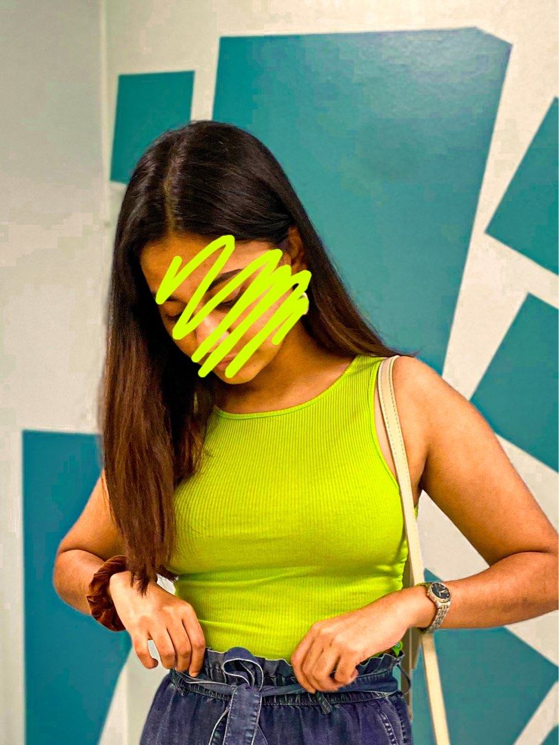 neon yellow top h&m