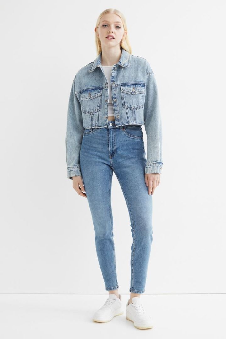 SALE H M Skinny High Jeans Light Denim Size 40 Women s Fashion