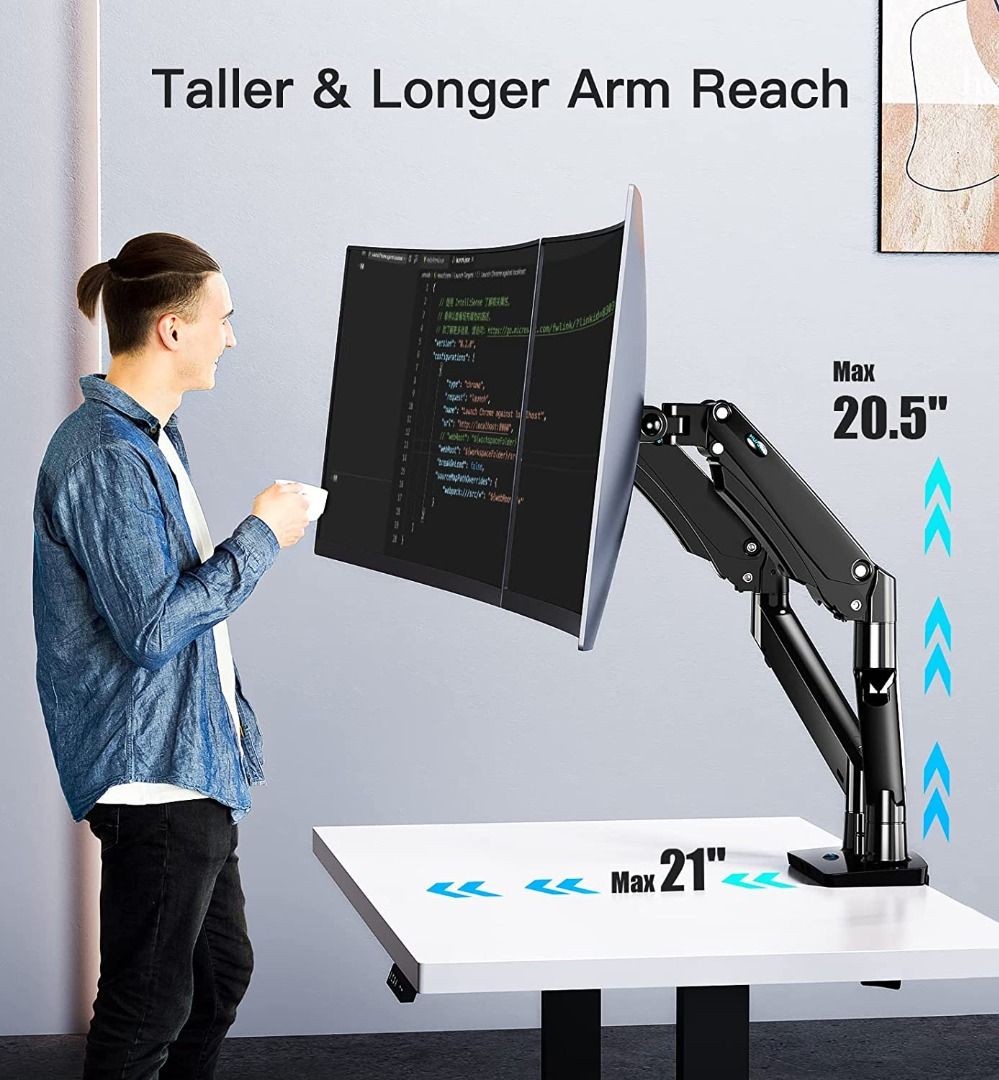 HUANUO Dual Monitor Stand, Desk Mount Arms for Two 1335" Screens with