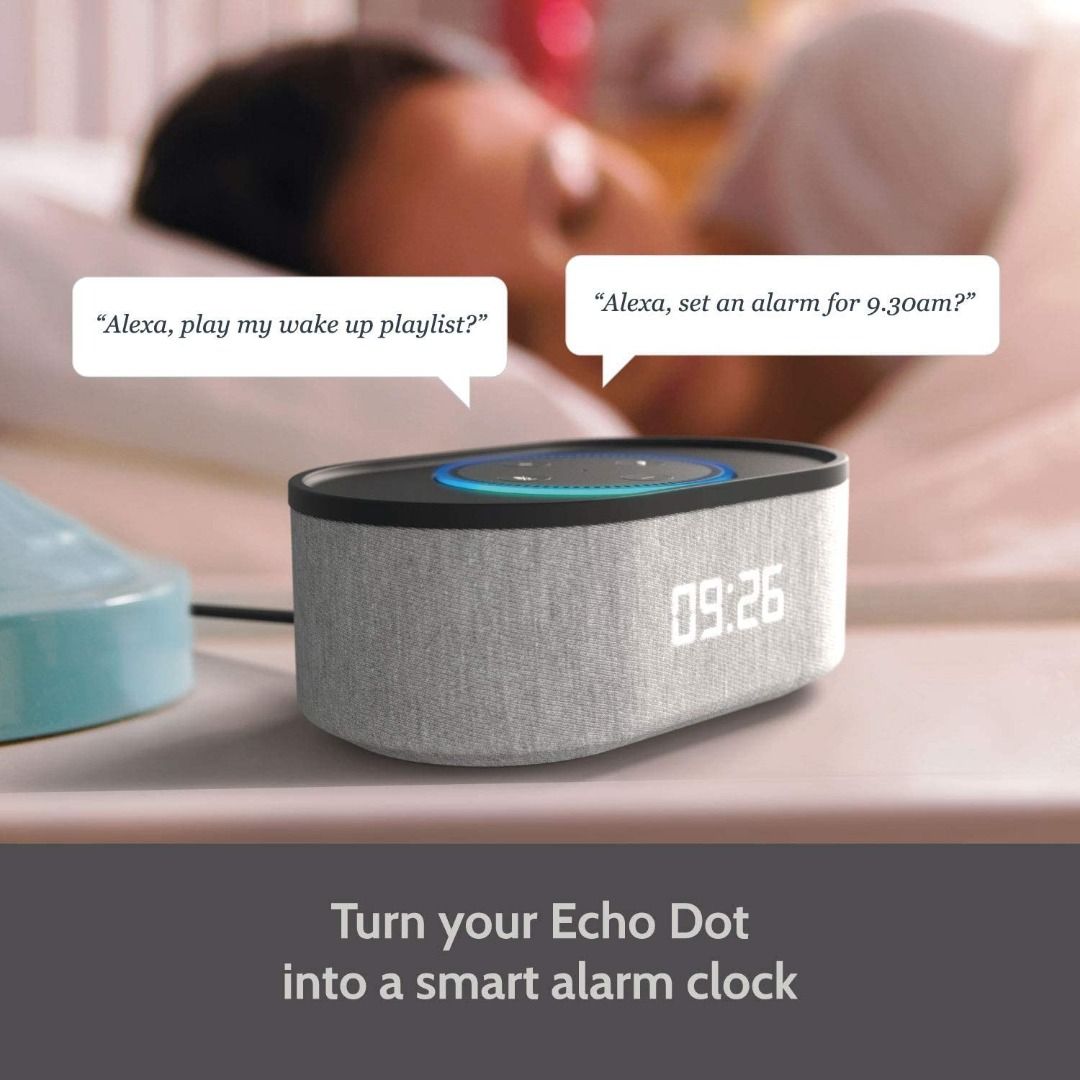 iBox Roost Bedside Speaker for Echo Dot 2nd Generation with LED Alarm Clock and USB Charging Port