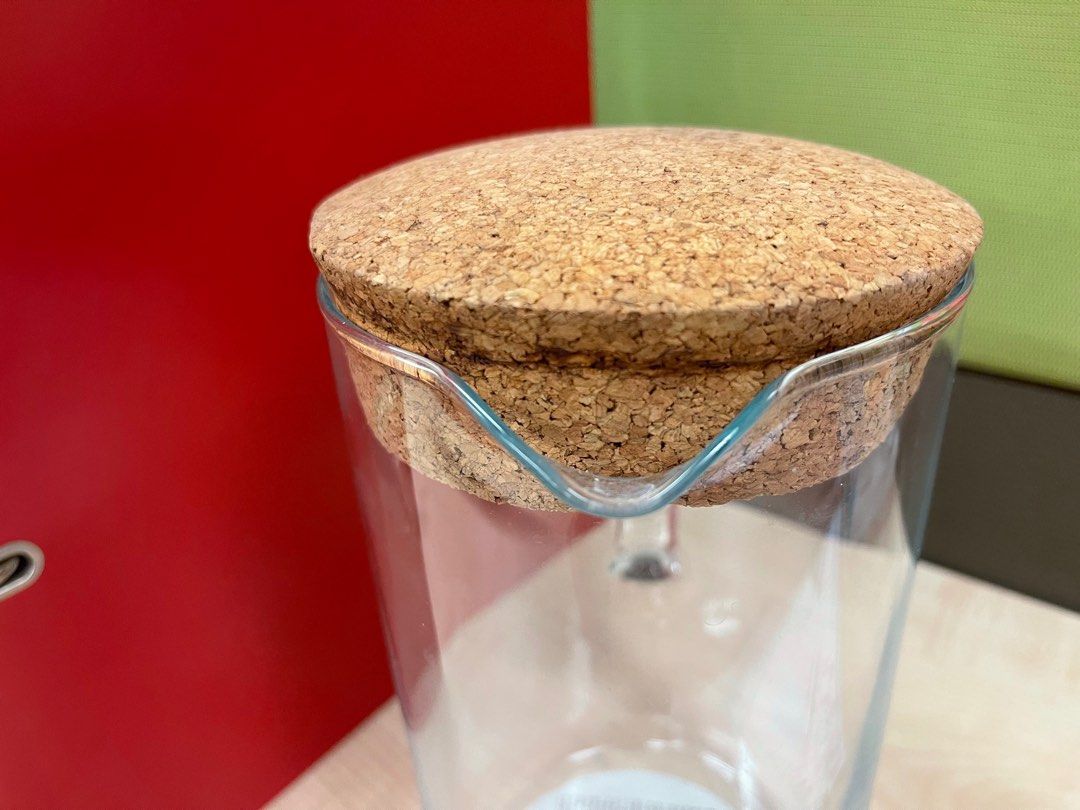 IKEA 365+ India Glass Pitcher / Water Jug with cork lid, Furniture & Home Living, Kitchenware