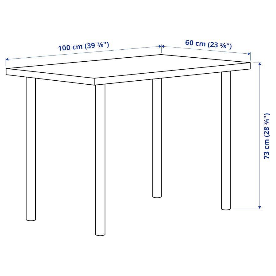 IKEA LINNMON/ADILS table 100x60 white, Furniture & Home Living
