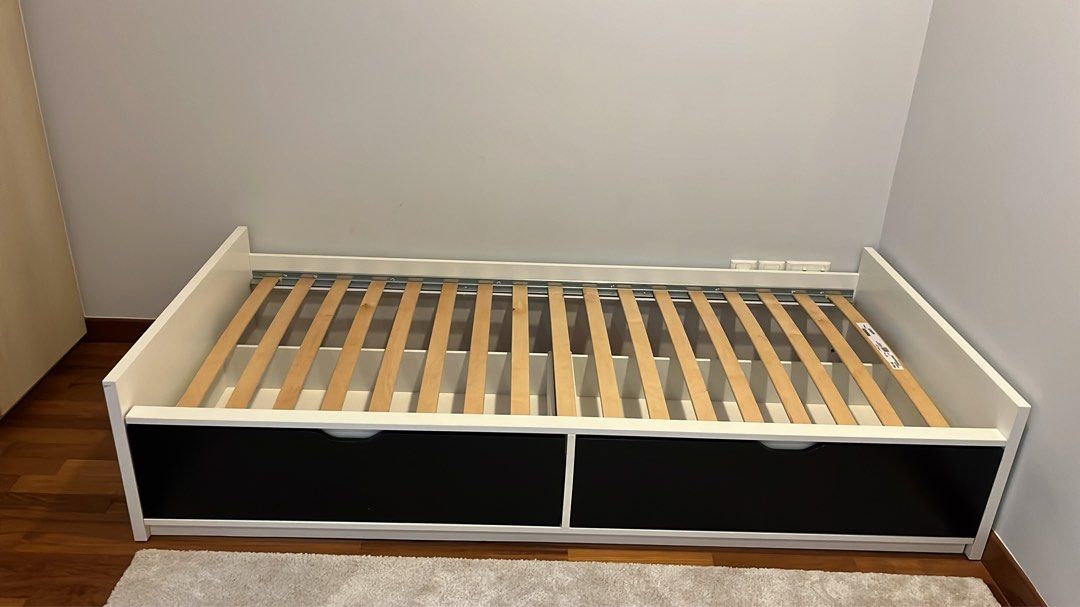 IKEA Flaxa Bed Frame with storage, 190x200 cm, Furniture & Home Living