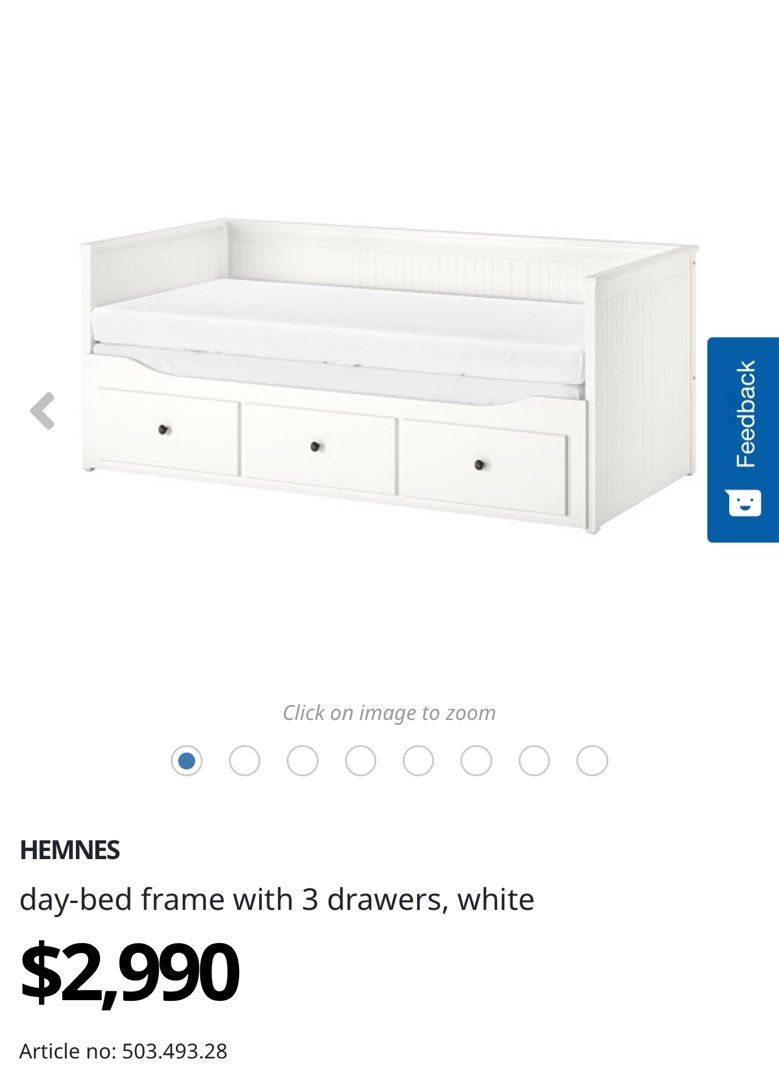 Ikea Hemnes Pull Out Bed AND Mattress and 3 drawers, 傢俬＆家居, 傢俬, 床架及床褥