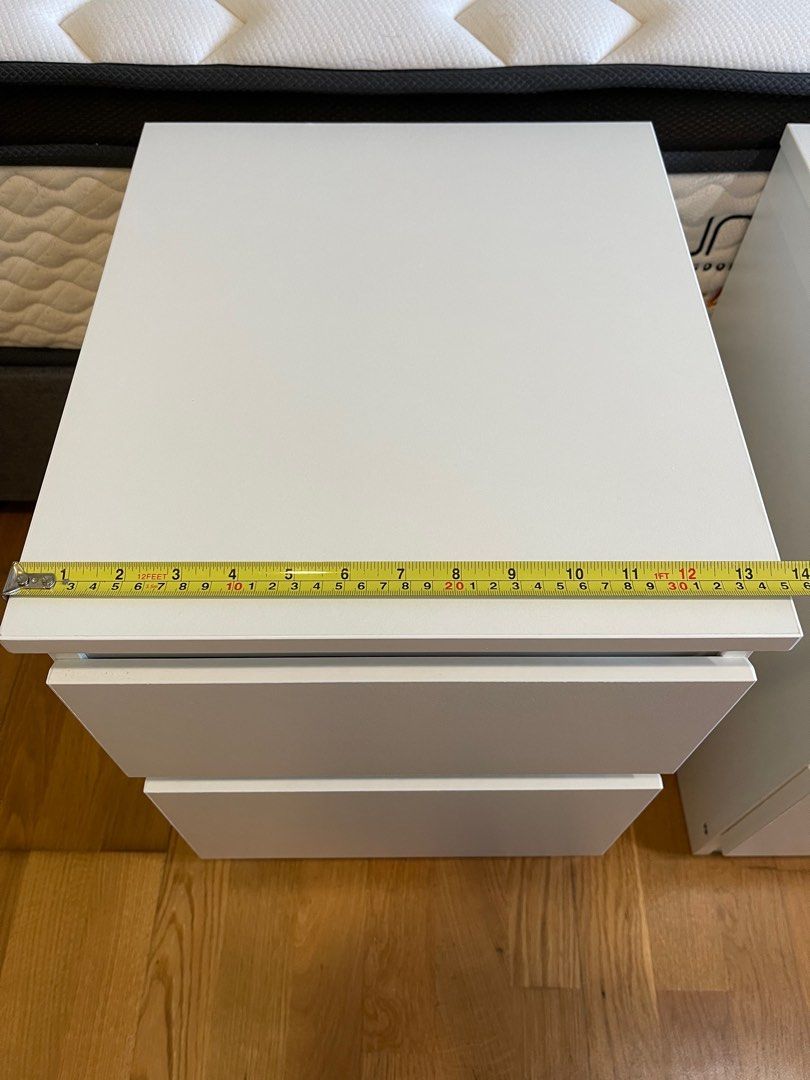 IKEA KULLEN Bedside Table White Chest of 2 Drawers, Furniture