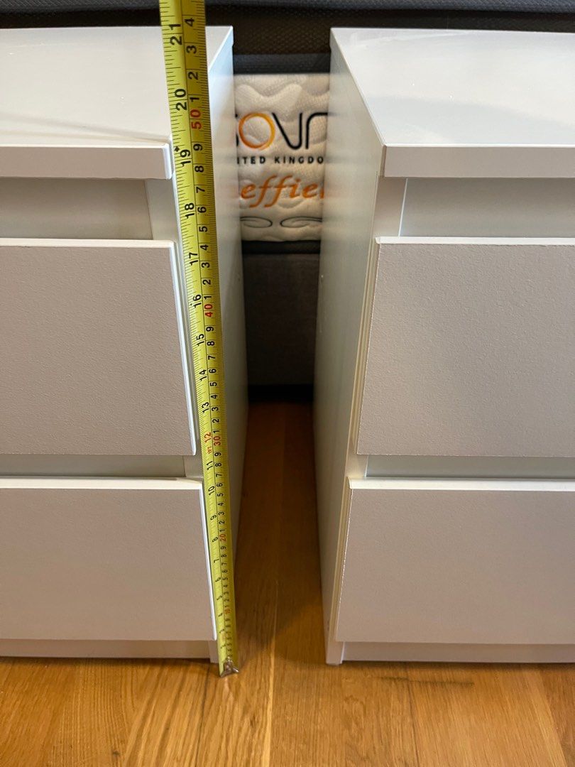 IKEA KULLEN Bedside Table White Chest of 2 Drawers, Furniture