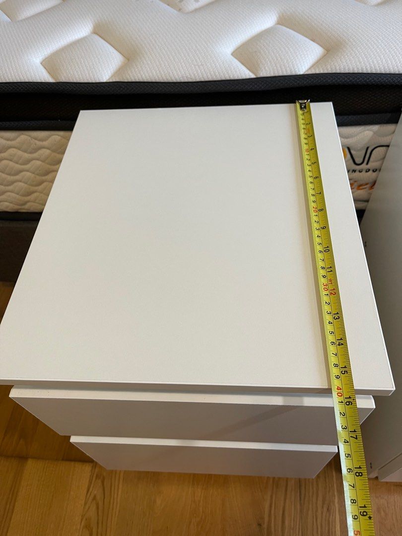 IKEA KULLEN Bedside Table White Chest of 2 Drawers, Furniture