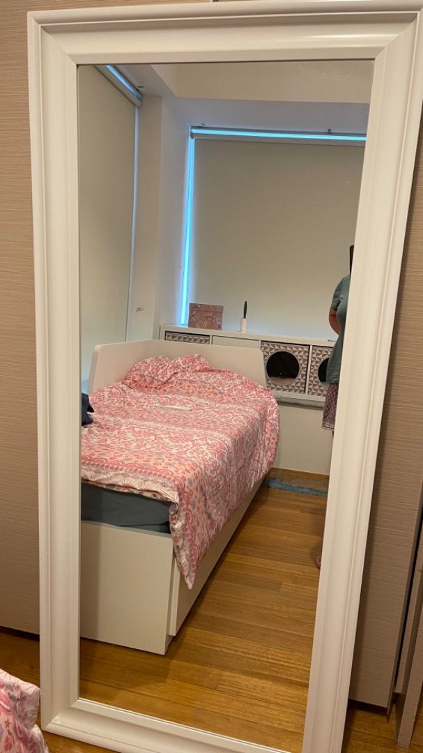 Ikea Mirror full length in white Free delivery, Furniture & Home