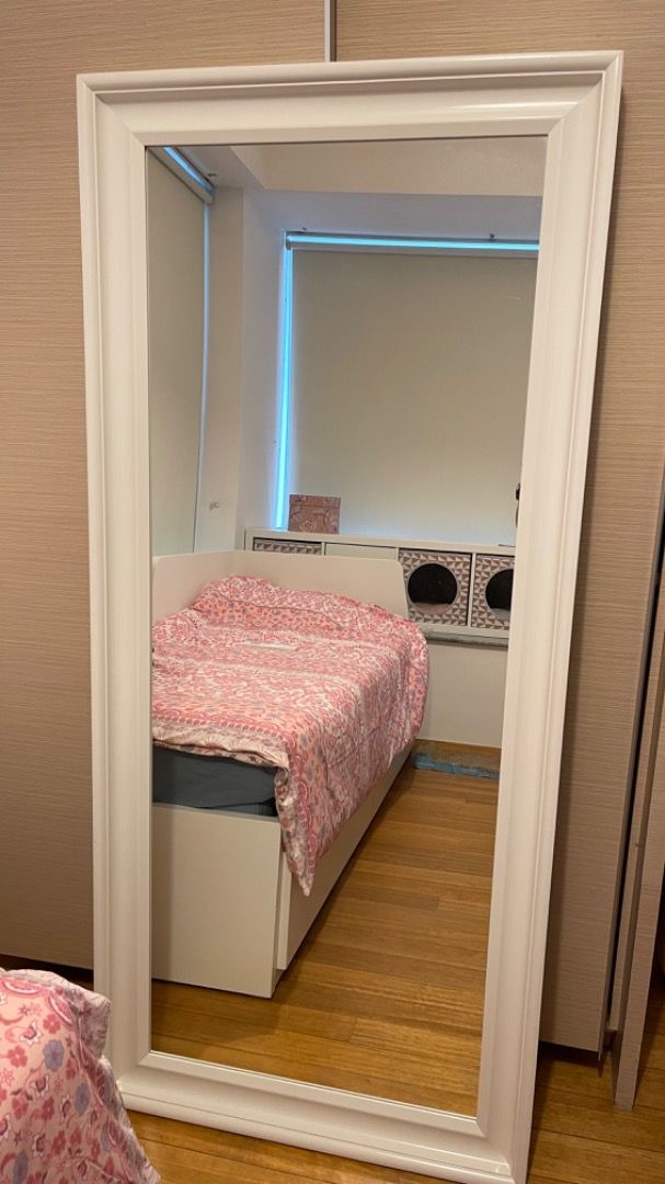 Ikea Mirror full length in white Free delivery, Furniture & Home