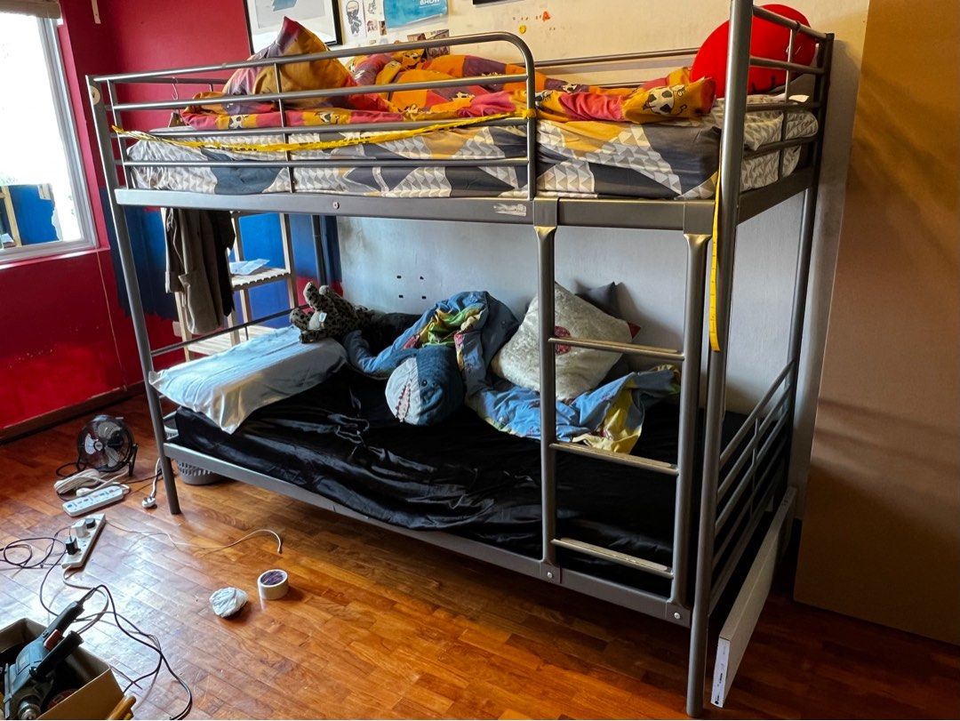 IKEA SVARTA metal bunk bed silver Furniture Home Living
